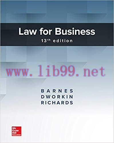 (PDF)Law for Business 13th Edition by A. James Barnes