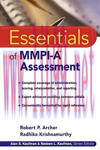 [AME]Essentials of MMPI-A Assessment (Essentials of Psychological Assessment Series) (EPUB + Co...