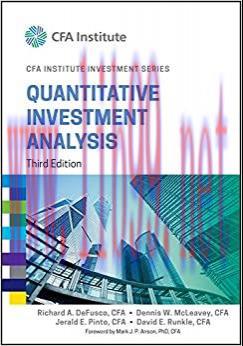 (PDF)Quantitative Investment Analysis (CFA Institute Investment Series)