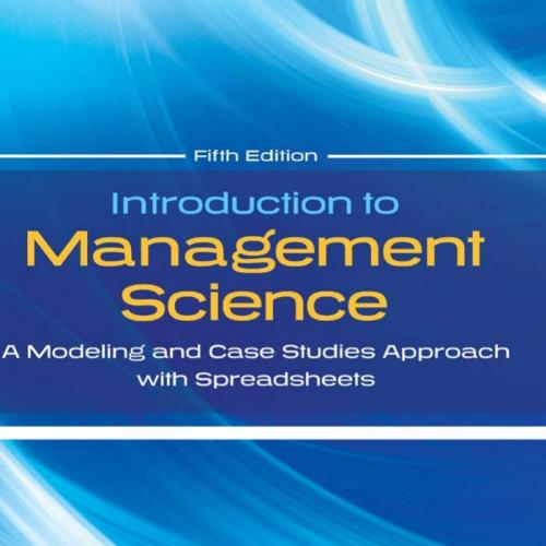 Introduction to Management Science, 5th Fifth Edition - Frederick S. Hillier