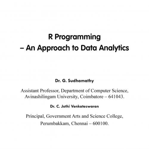 R Programming An Approach to Data Analytics