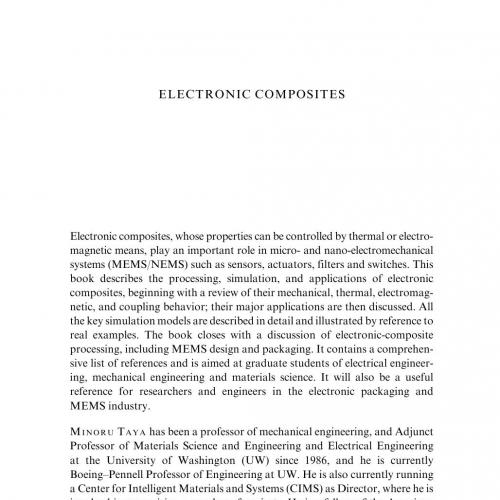 Electronic Composites- Modeling, Characterization, Processing, and MEMS Applications