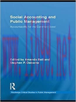 (PDF)Social Accounting and Public Management: Accountability for the Public Good (Routledge Cri...