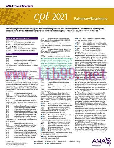 [AME]Pulmonary/Respiratory (CPT 2021 Express Reference Coding Card) (Original PDF)