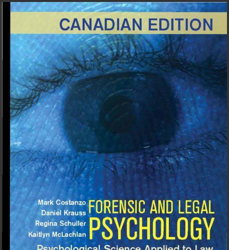 (Test Bank)Forensic and Legal Psychology 1st Canadian Edition 1e by Costanzo, Mark .zip