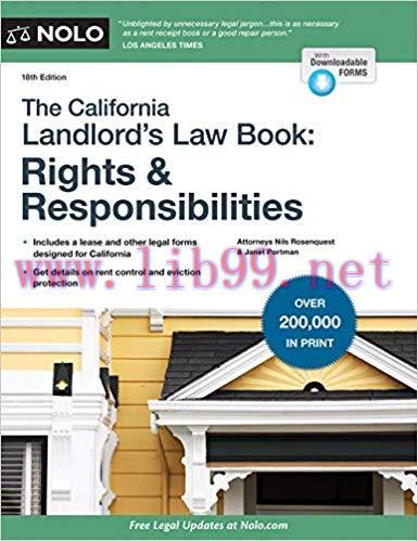 California Landlord&rsquo;s Law Book, The: Rights & Responsibilities: Rights & Responsabilities (Cali...