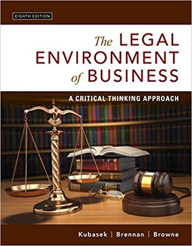 (Solution Manual)Legal Environment of Business, The A Critical Thinking Approach, 8e.zip