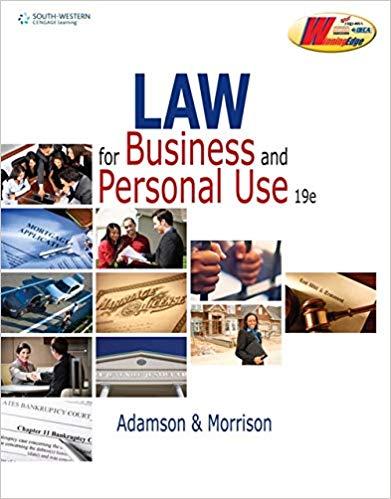 (Test bank)Law for Business, 19th Edition.zip