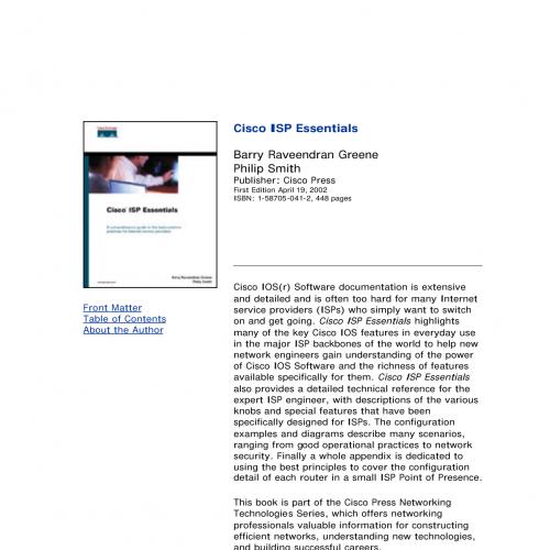 Cisco ISP Essentials