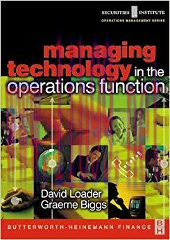 (PDF)Managing Technology in the Operations Function (Securities Institute Operations Management...