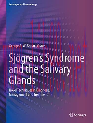 [AME]Sj&ouml;gren&rsquo;s Syndrome and the Salivary Glands: Novel Techniques in Diagnosis, Management and ...