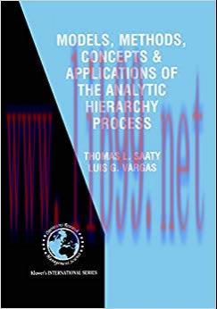 (PDF)Models, Methods, Concepts & Applications of the Analytic Hierarchy Process (International ...