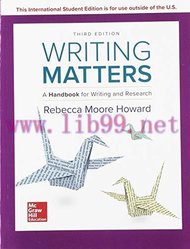 [FOX-Ebook]Writing Matters: A Handbook for Writing and Research, 3rd Edition