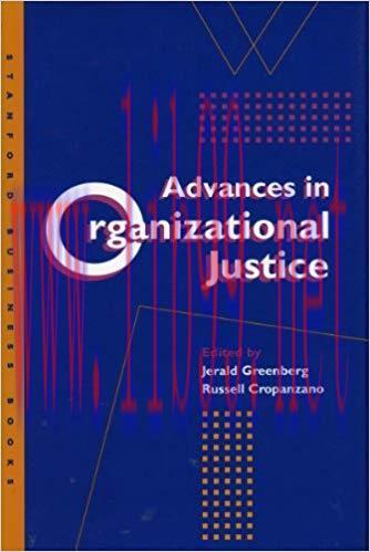 (PDF)Advances in Organizational Justice (Stanford Business Books) 1st Edition