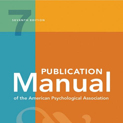 Publication Manual of the American Psychological Association 7th 120Yuan