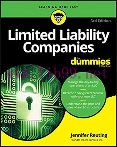Limited Liability Companies For Dummies (For Dummies (Business & Personal Finance)) 3rd Edition...