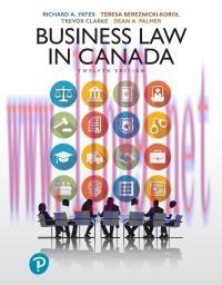 (PDF)Business Law in Canada 12th Edition Canadian Edition by Richard A. Yates