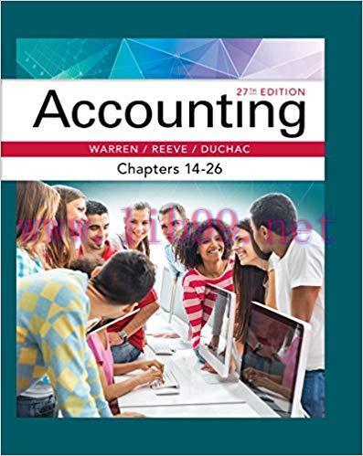 (PDF)Accounting, Chapters 14-26 27th Edition