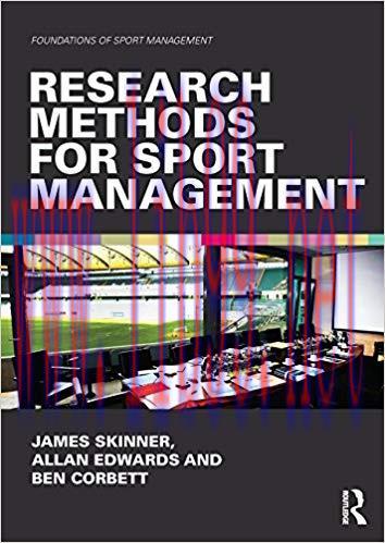 Research Methods for Sport Management (Foundations of Sport Management) 1st Edition,