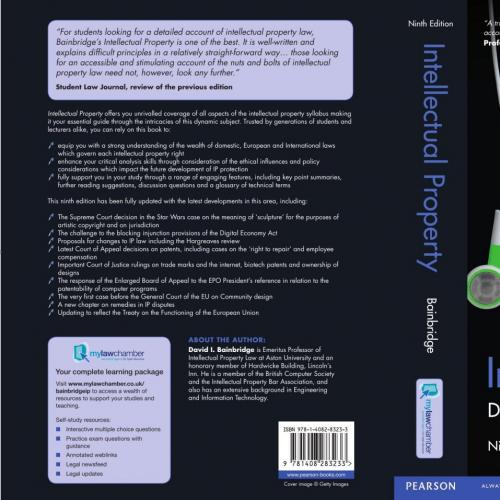 Intellectual Property 9th Edition by Bainbridge, David