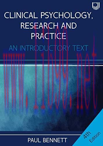 [AME]Clinical Psychology, Research and Practice, 4th Edition (Original PDF)