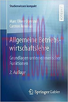 (PDF)Allgemeine Betriebswirtschaftslehre: Grundlagen unternehmerischer Funktionen (Studienwisse...