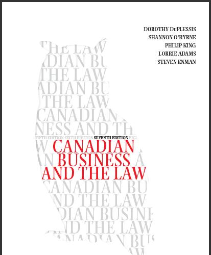 (SM)Canadian Business and the Law 7th Edition By Duplessis.zip