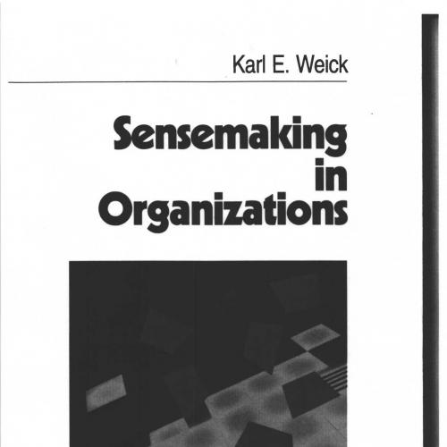 Sensemaking in Organizations