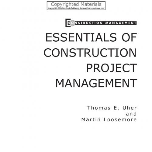 Essentials of construction project management