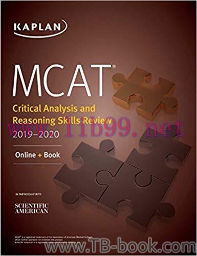 MCAT Critical Analysis and Reasoning Skills Review 2019-2020 by Kaplan Test Prep 课本