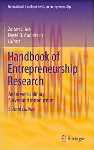 (PDF)Handbook of Entrepreneurship Research: An Interdisciplinary Survey and Introduction (Inter...