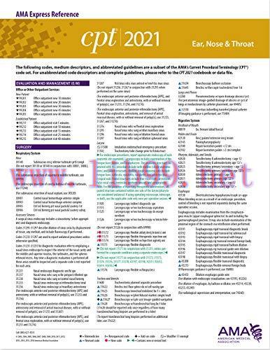 [AME]Ear, Nose & Throat (CPT 2021 Express Reference Coding Card) (Original PDF)