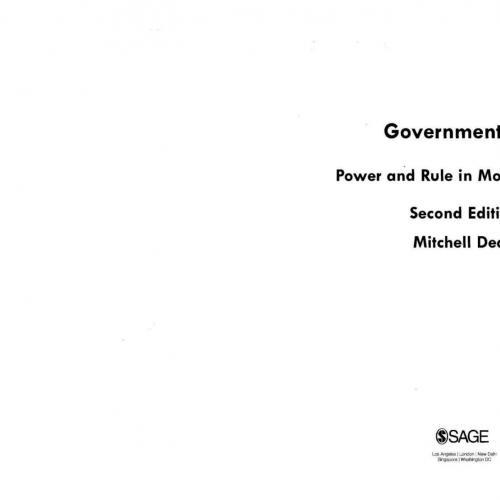 Governmentality Power and Rule in Modern Society 2nd Edition