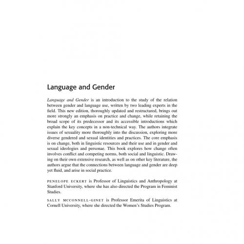 anguage and Gender 2nd by Penelope Eckert