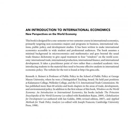 introduction to International Economics 2nd Edition, An