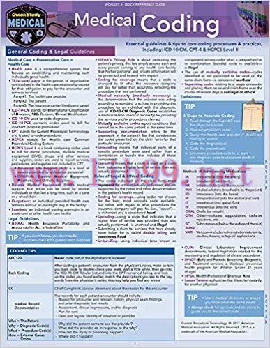 (PDF)Medical Coding: a QuickStudy Laminated Reference Guide Updated, Revised Edition