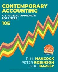 Contemporary Accounting A Strategic Approach for Users 10th Australia Edition