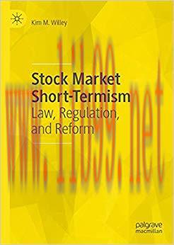 (PDF)Stock Market Short-Termism: Law, Regulation, and Reform 1st ed. 2019 Edition