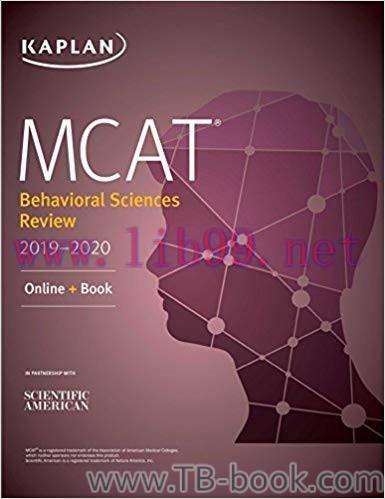 MCAT Behavioral Sciences Review 2019-2020 by Kaplan Test Prep 课本