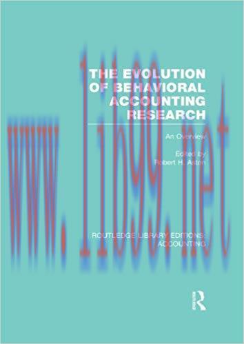 (PDF)The Evolution of Behavioral Accounting Research (RLE Accounting): An Overview (Routledge L...