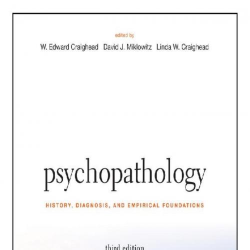 Psychopathology History, Diagnosis, and Empirical Foundations 3rd Edition(1)