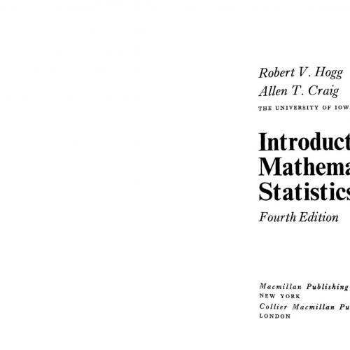 Introduction to Mathematical Statistics, 4th edition
