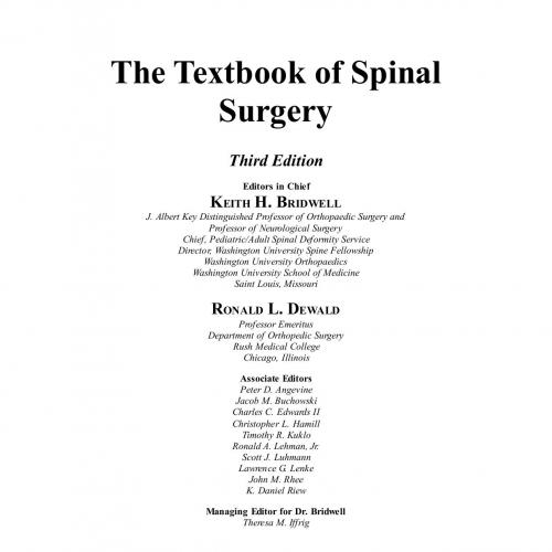 Textbook of Spinal Surgery, The