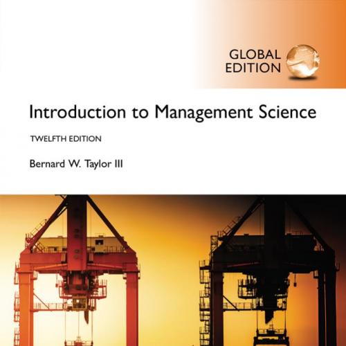 Introduction to Management Science,12th Global Edition