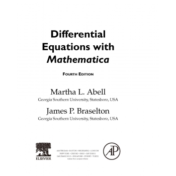 Differential Equations with Mathematica Martha L(Fourth Edition)