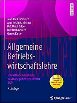 (PDF)Allgemeine Betriebswirtschaftslehre: Umfassende Einf&uuml;hrung aus managementorientierter Sich...