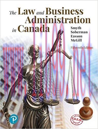 (PDF)The Law and Business Administration in Canada 15th Edition