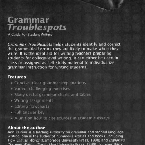 Grammar Troublespots A Guide for Student Writers