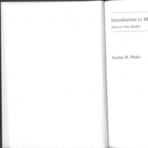 Introduction to Mathematical Finance Discrete Time Models