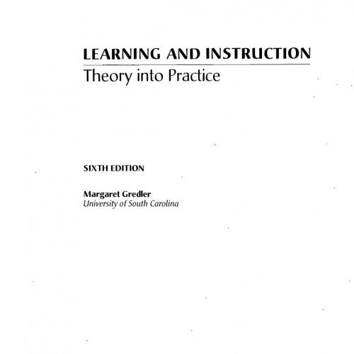 Learning and Instruction Theory into Practice 6th Edition